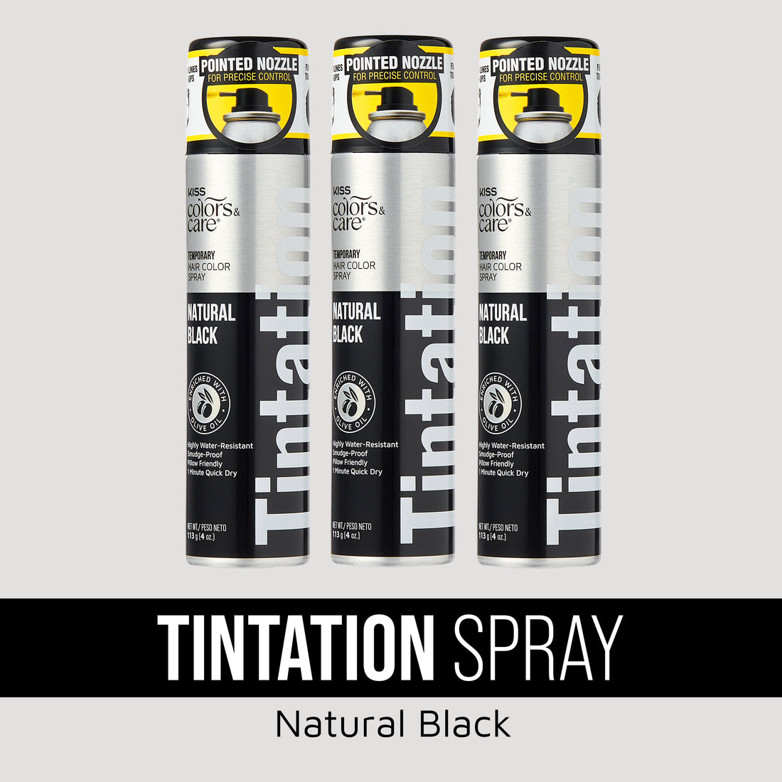 KISS Colors &amp; Care Tintation Spray Natural Black Bundle - 3 Pack