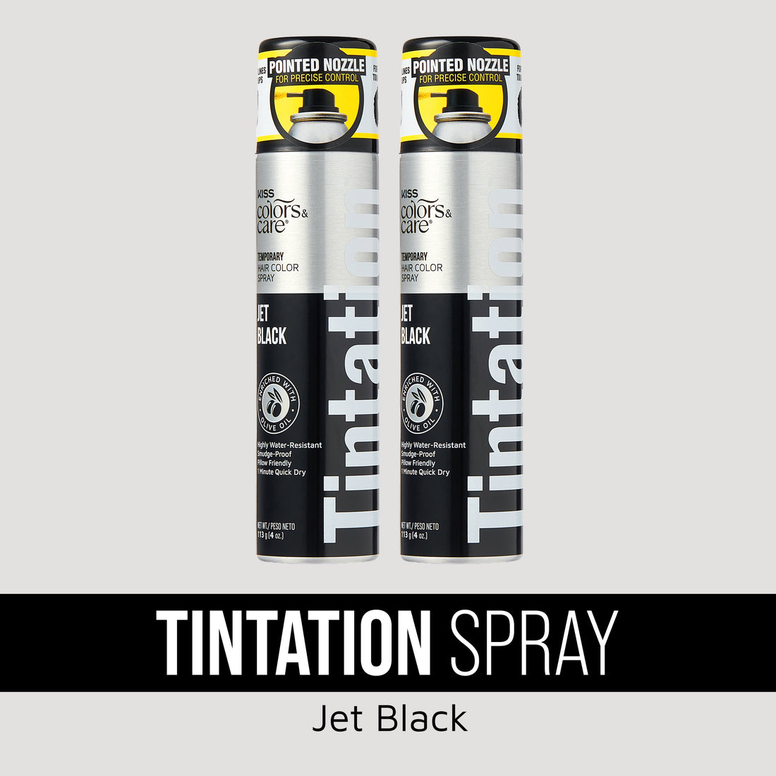 KISS Colors &amp; Care Tintation Spray Jet Black Bundle - 2 Pack