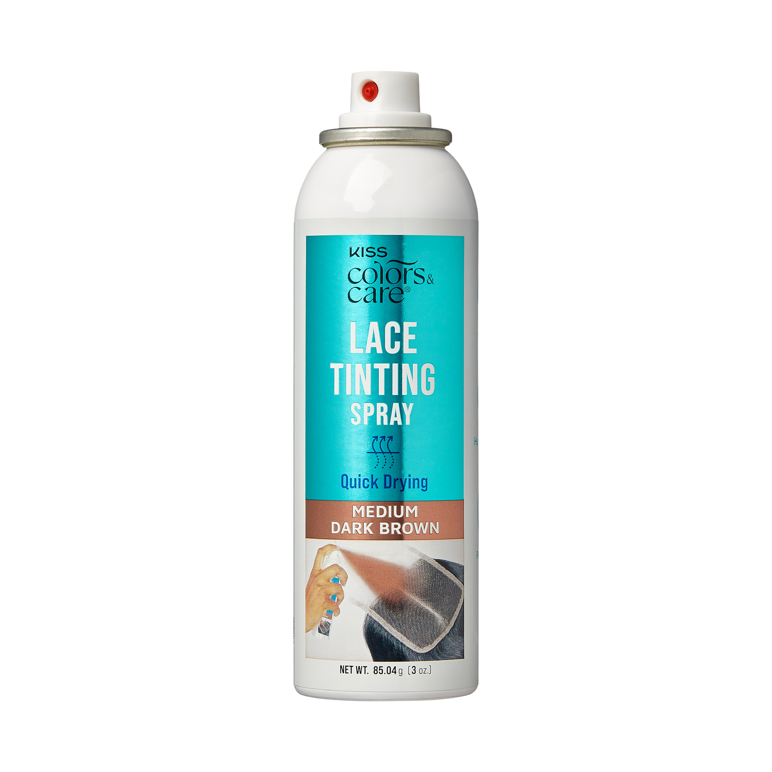 Kiss Colors &amp; Care Lace Tinting Spray – Medium Dark Brown