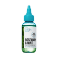 Clear plastic bottle with teal dropper cap containing green KISS Colors &amp; Care Multivitamin Oil with rosemary &amp; mint, labeled biotin and vitamin E boosted for stronger, longer hair.