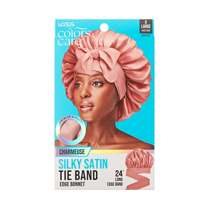 KISS Colors &amp; Care Silky Satin Tie Band Bonnet, Pink, X-Large