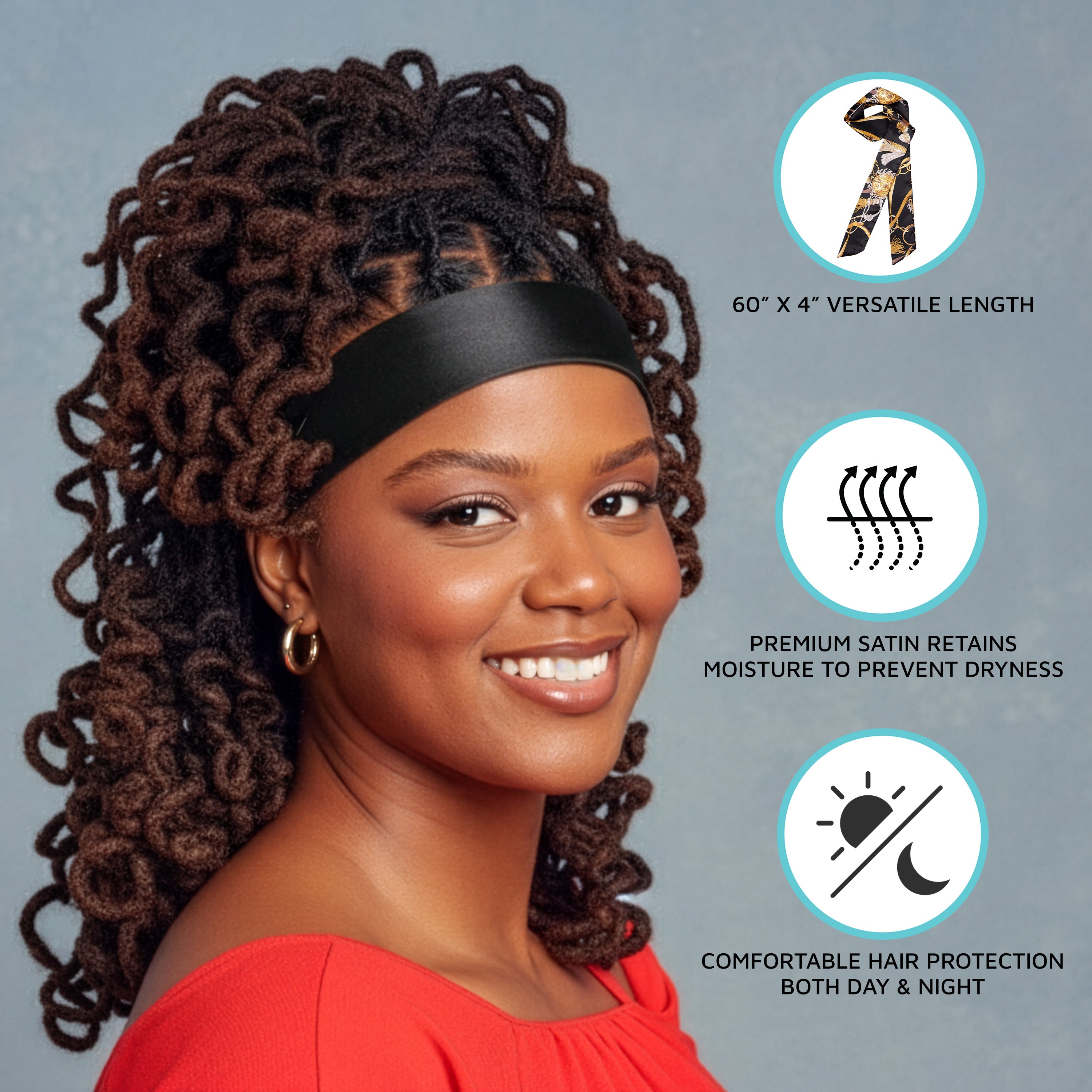 Silky Satin Edge Scarf For Hair | KISS Colors & Care