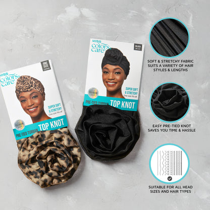 KISS Colors &amp; Care Pre-Tied Top Knot Turban  - Leopard