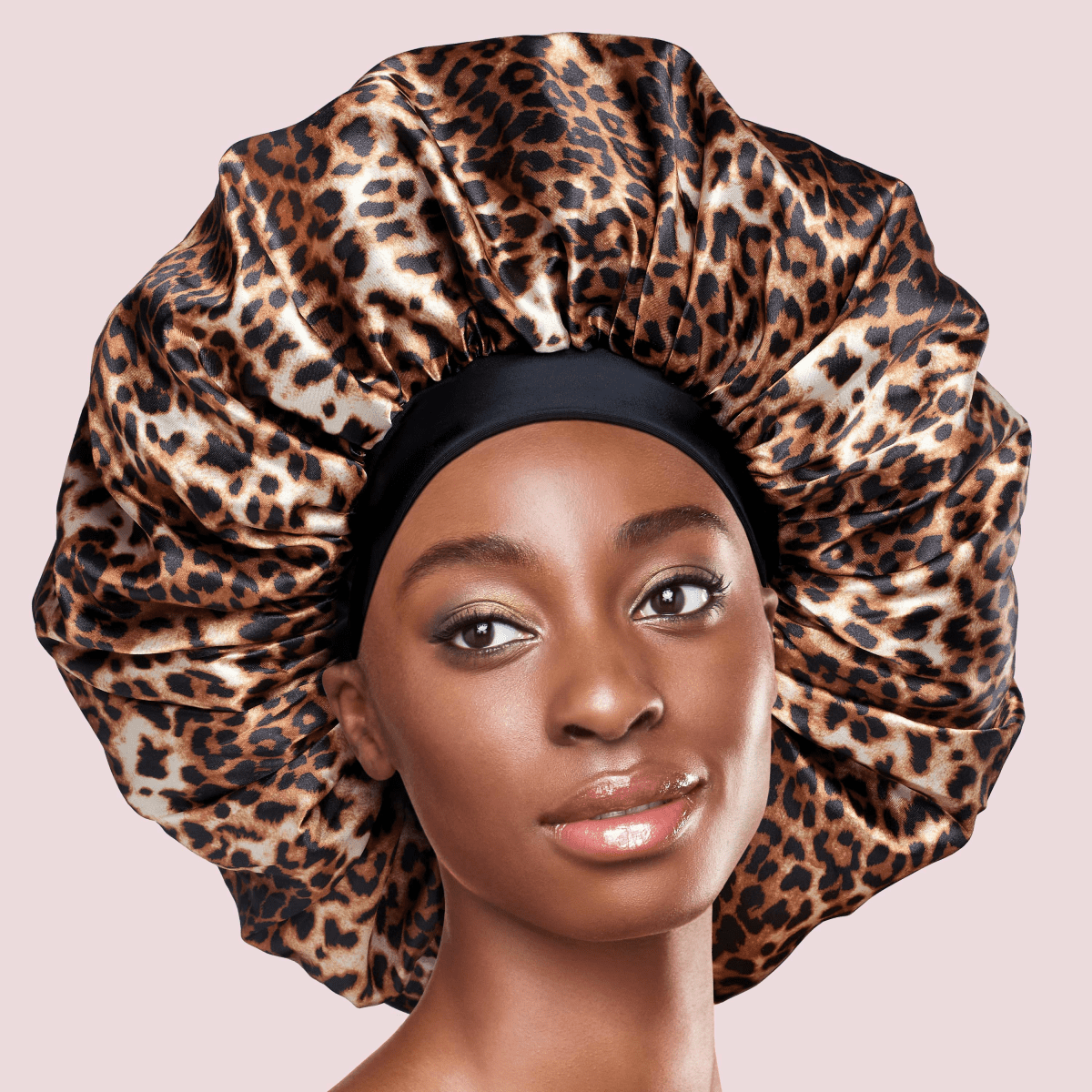 Silky Satin Double Wear Cap, Super Jumbo - Leopard