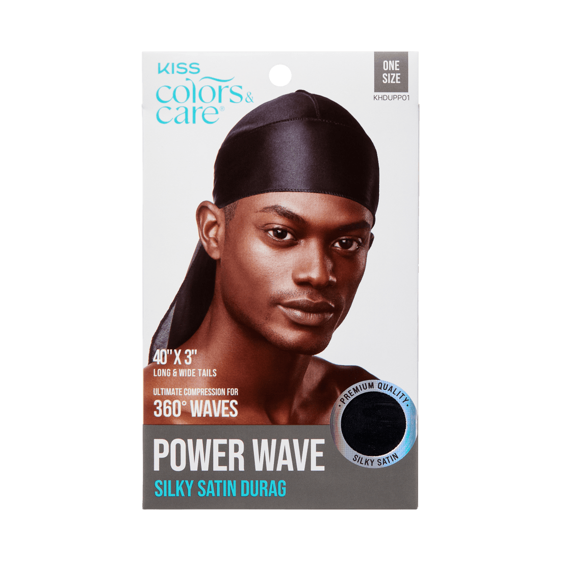 KISS Colors &amp; Care Power Wave Silky Satin Durag - Black