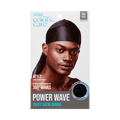Black silky satin durag shown on a model&