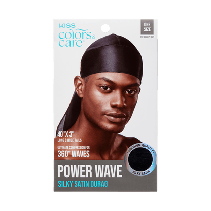 Power Wave Silky Satin Durag - Black