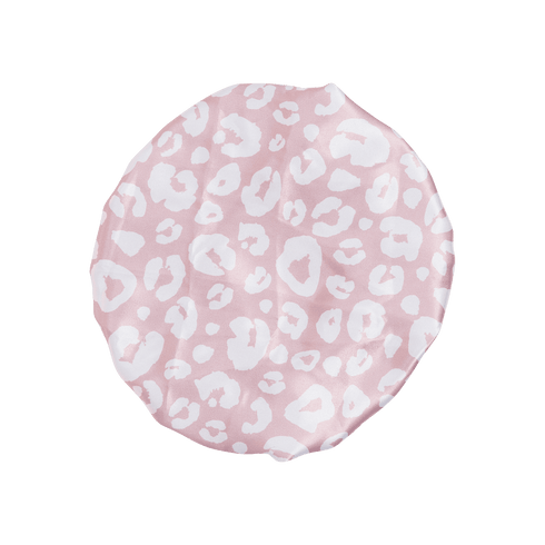 KISS Colors & Care Baby Satin Premium Bonnet, 0-12 Months - Pink Leopard
