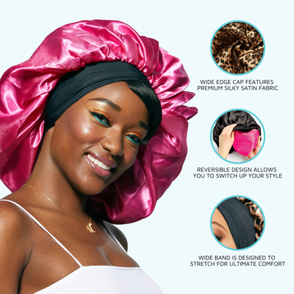Glamour Glitter Bonnet Cap, XL - Pink Pearl