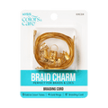 Packaging for gold hair braid charms from KISS Colors &amp; Care.