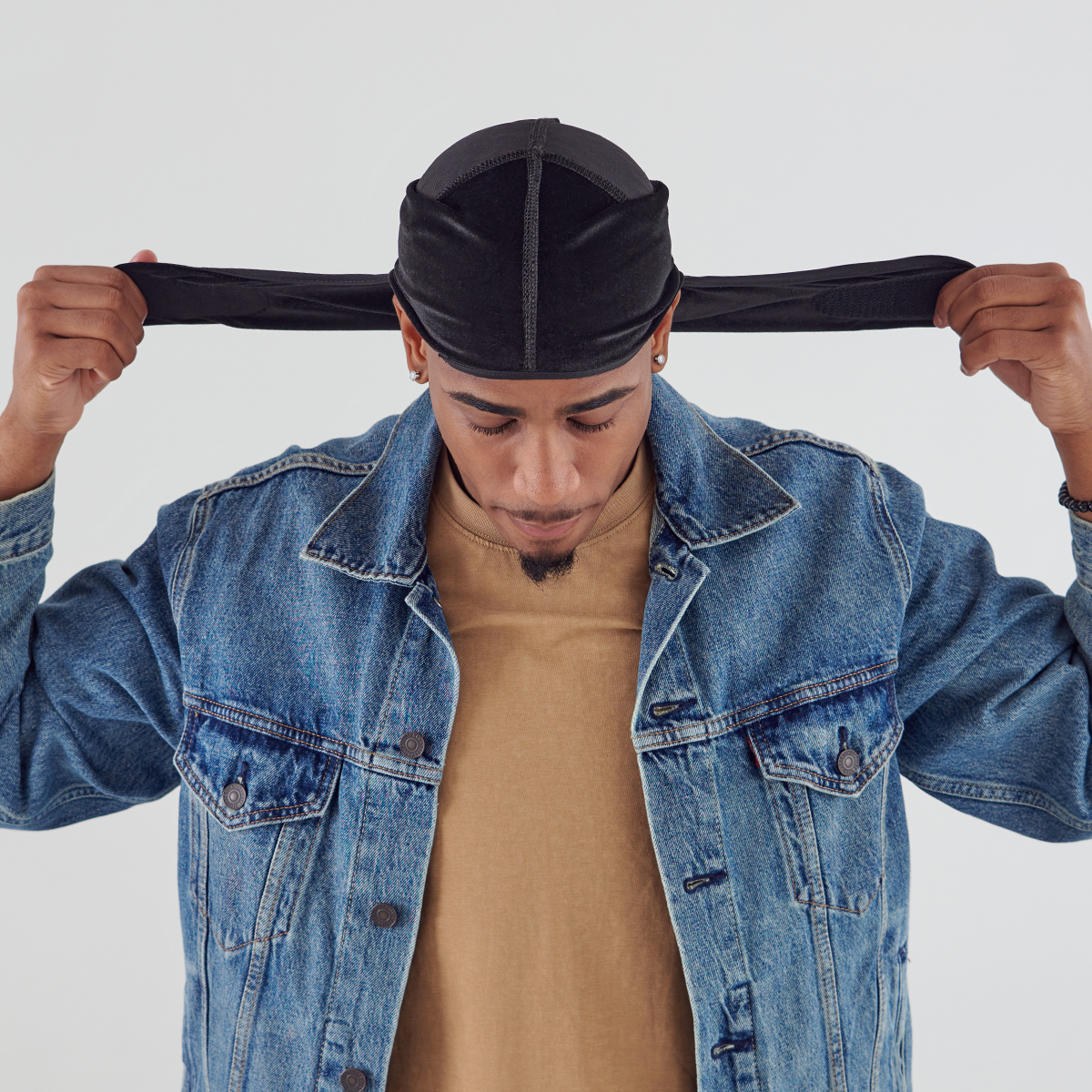 Kiss Colors &amp; Care Compress-Rag Power Wave Luxe Velvet Durag, Black