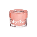 Clear plastic jar with a shiny peach-colored lid labeled "edge fixer 24 hour MAX HOLD SWEET PEACH," holding edge styling gel.