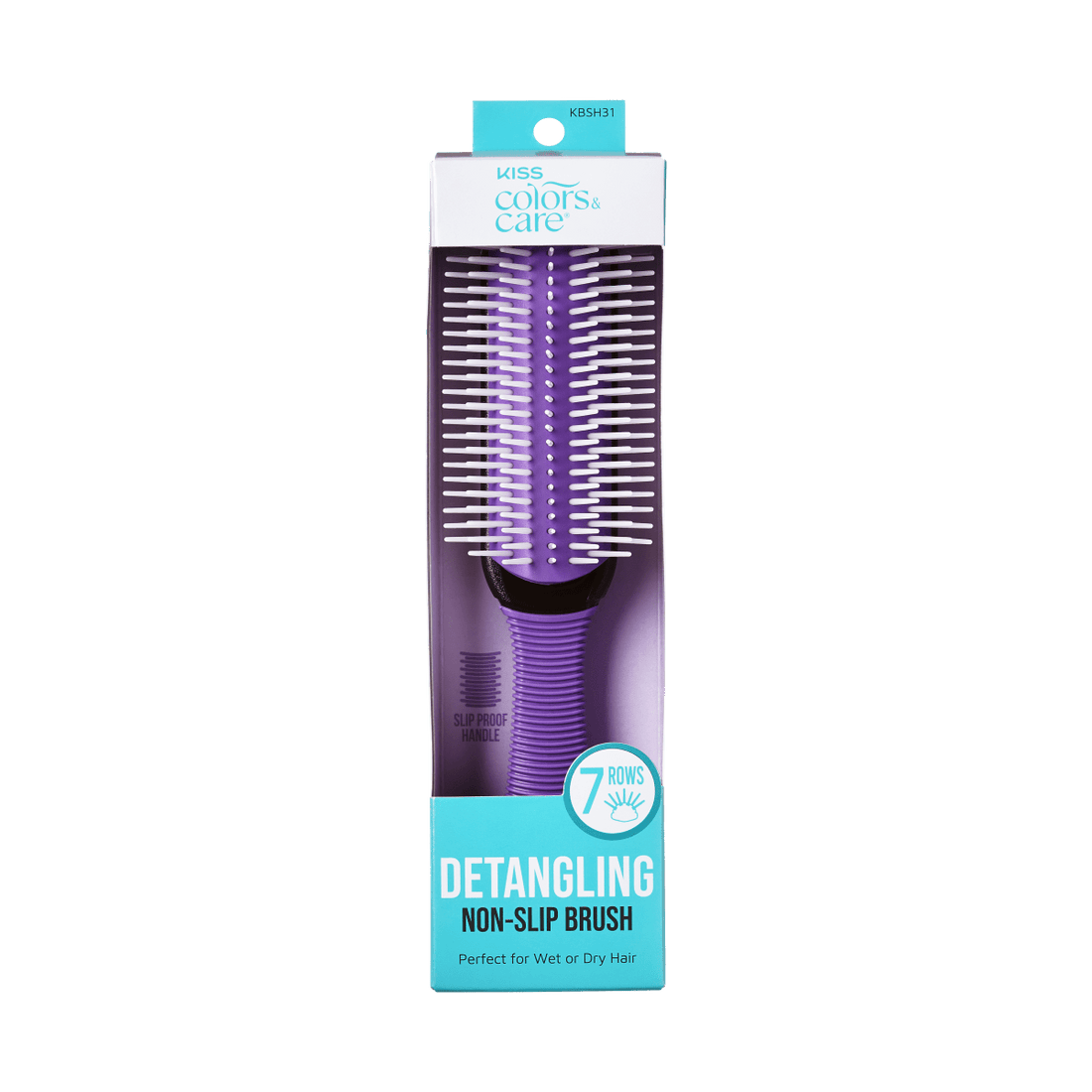 KISS Colors &amp; Care Professional Detangling Non-Slip Brush - Purple