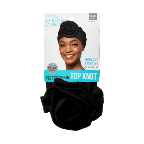 KISS Colors &amp; Care Pre-Tied Turban Top Knot - Black