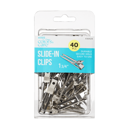 KISS Colors &amp; Care Slide-In Prong Clips 1.75&quot; – 40 Ct.