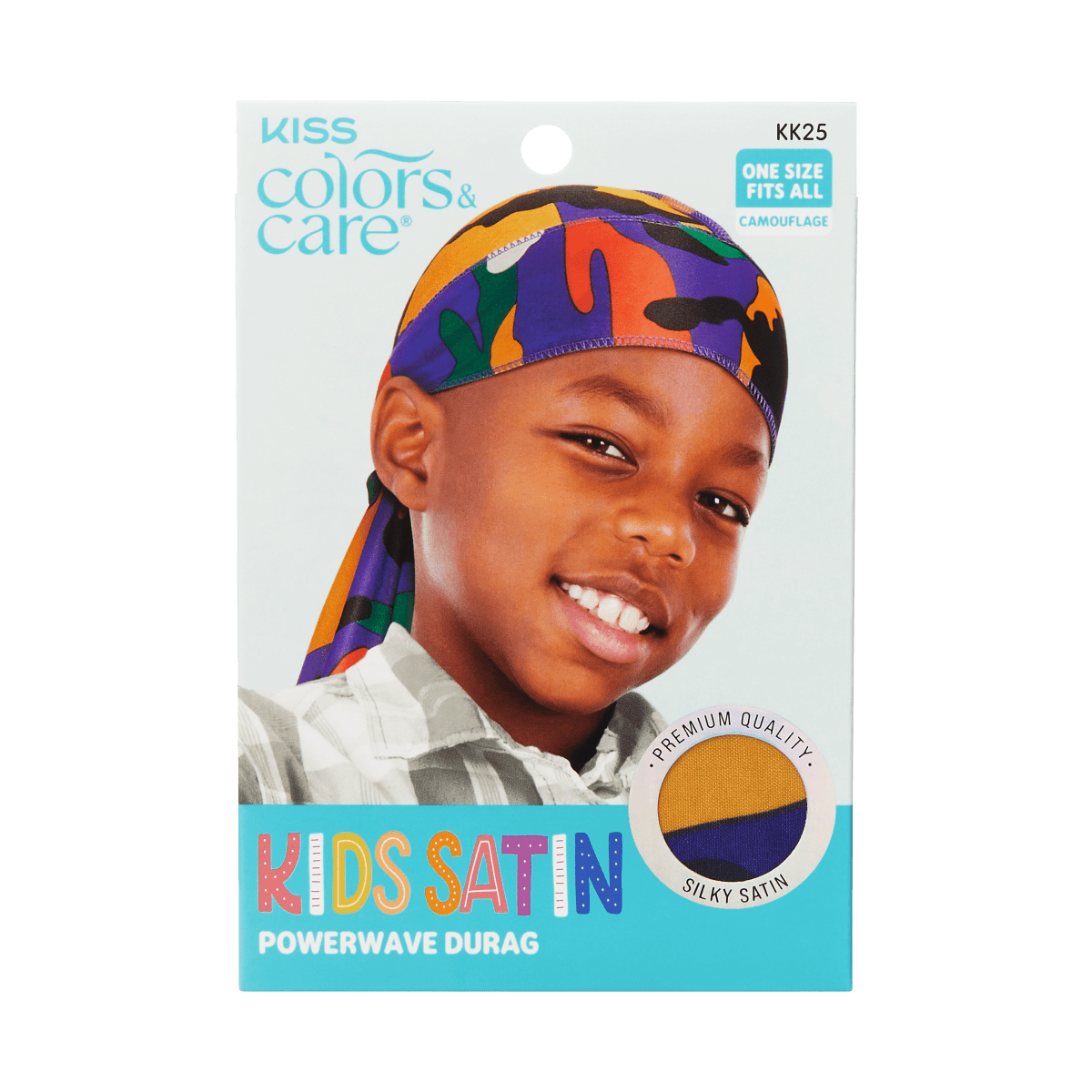 KISS Colors &amp; Care Kids Satin Premium Silky Powerwave Durag - Camouflage