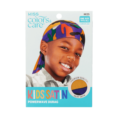 KISS Colors &amp; Care Kids Satin Premium Silky Powerwave Durag - Camouflage