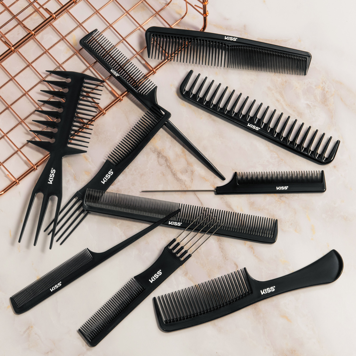 Professional Detangle Style Multiuse Unisex Comb Set KISS