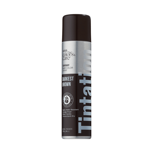 A can of KISS Colors &amp; Care Tintation spray - a temporary hair color spray. 