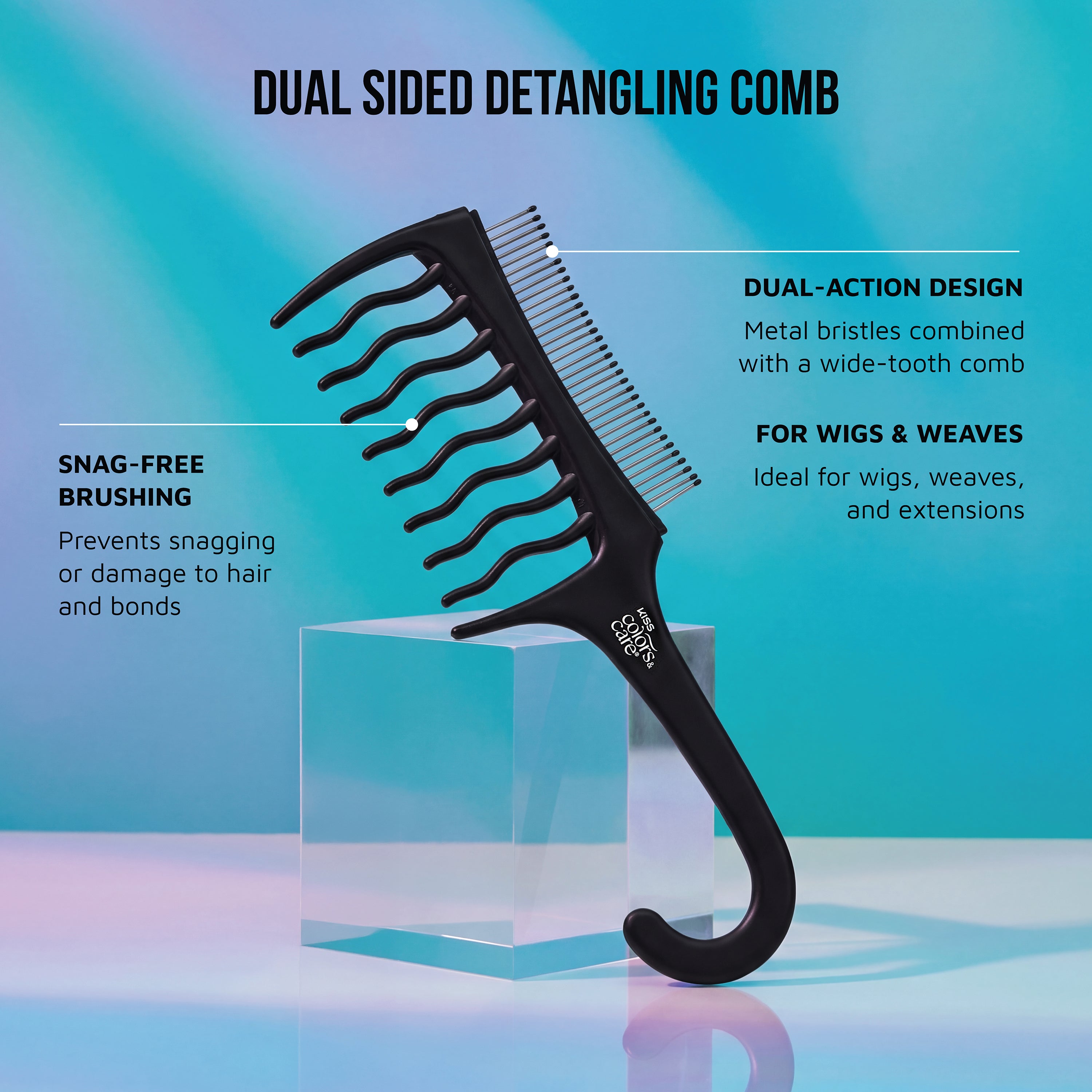 Kiss Colors &amp; Care Dual Sided Detangling Comb