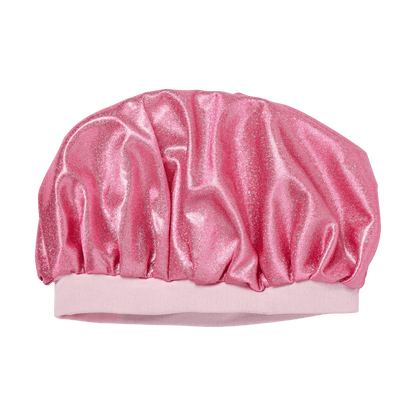 KISS Colors &amp; Care Glamour Glitter Bonnet Cap, XL - Pink Pearl