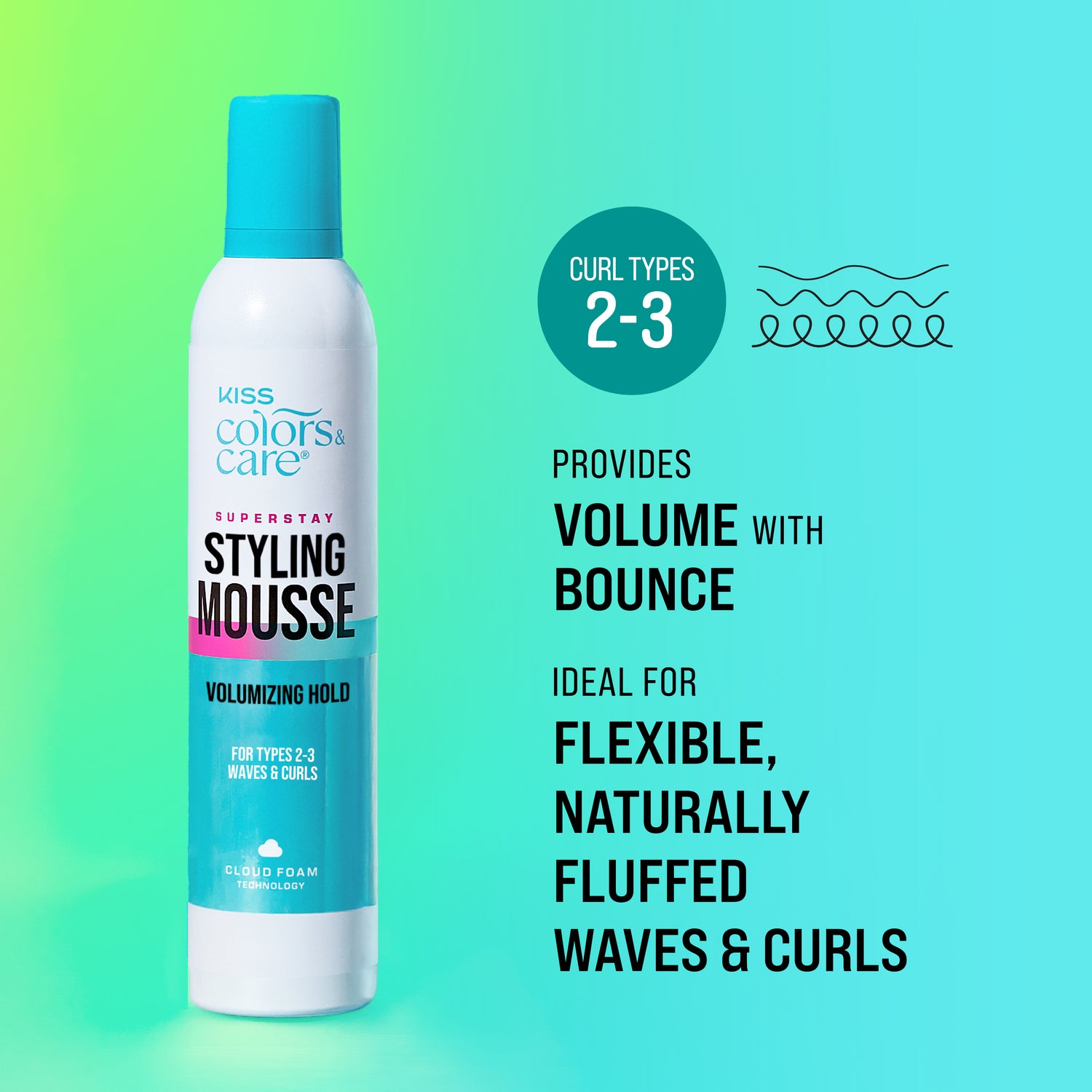 Kiss Colors &amp; Care Superstay Styling Mousse - Volumizing Hold