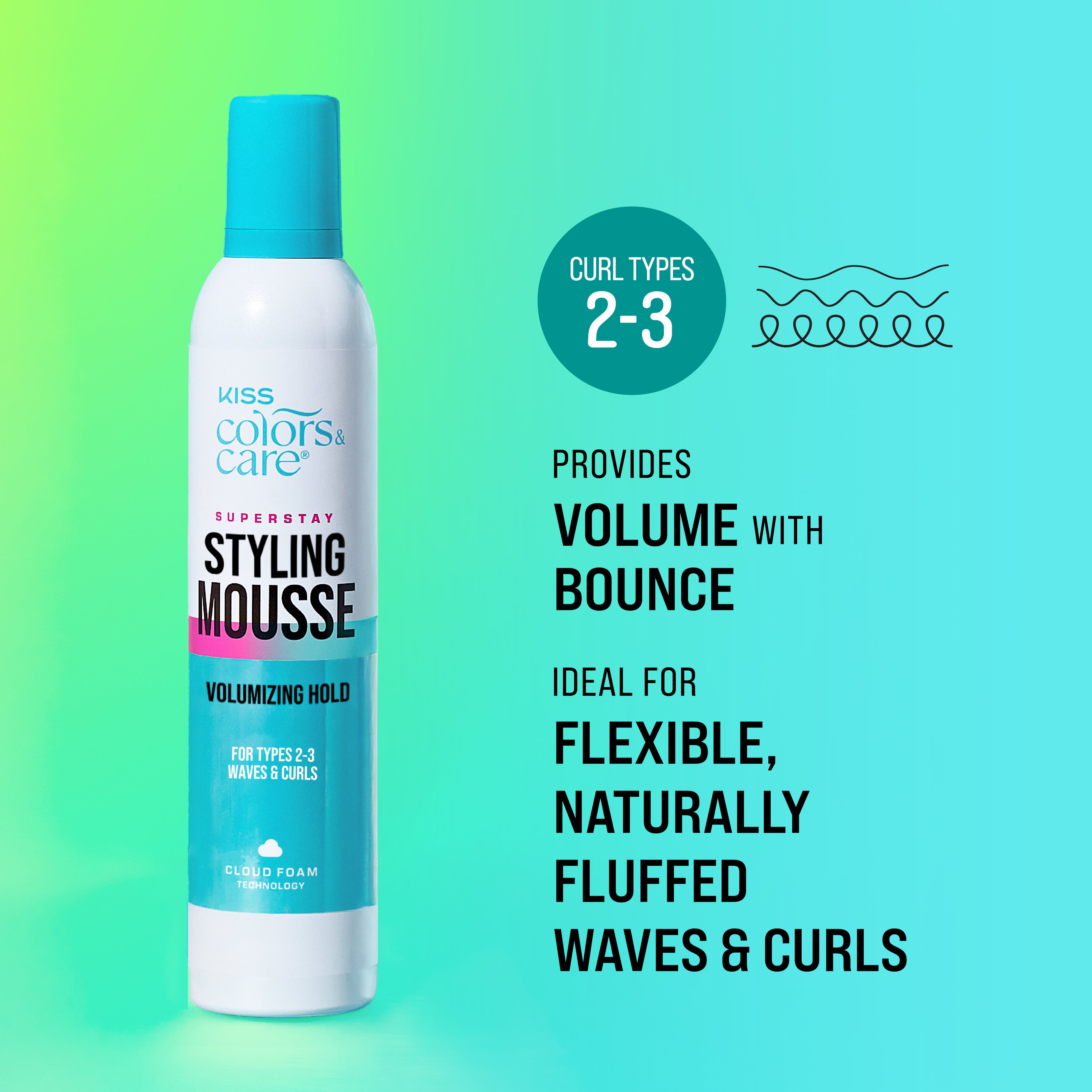 Kiss Colors &amp; Care Superstay Styling Mousse - Volumizing Hold