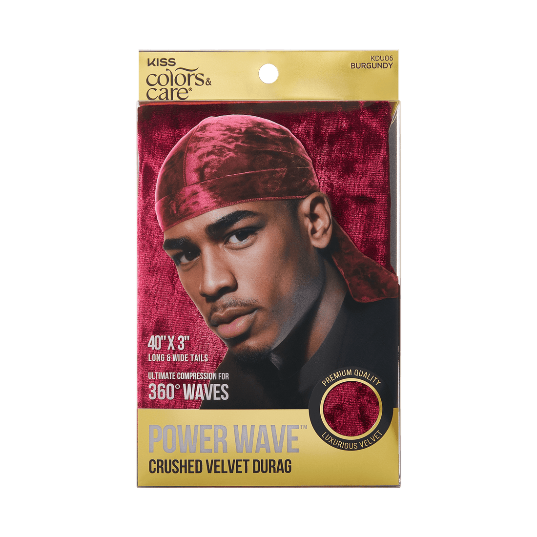 KISS Colors &amp; Care Power Wave Velvet Luxe Durag, Burgundy