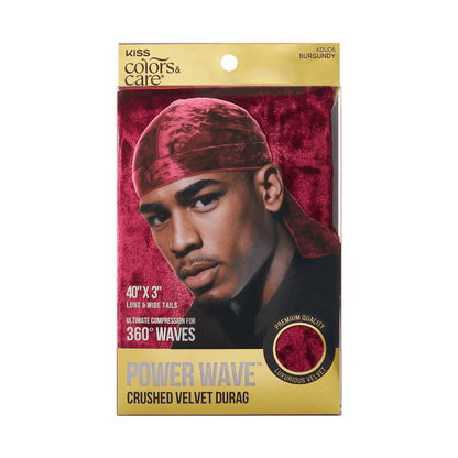 KISS Colors &amp; Care Power Wave Velvet Luxe Durag, Burgundy