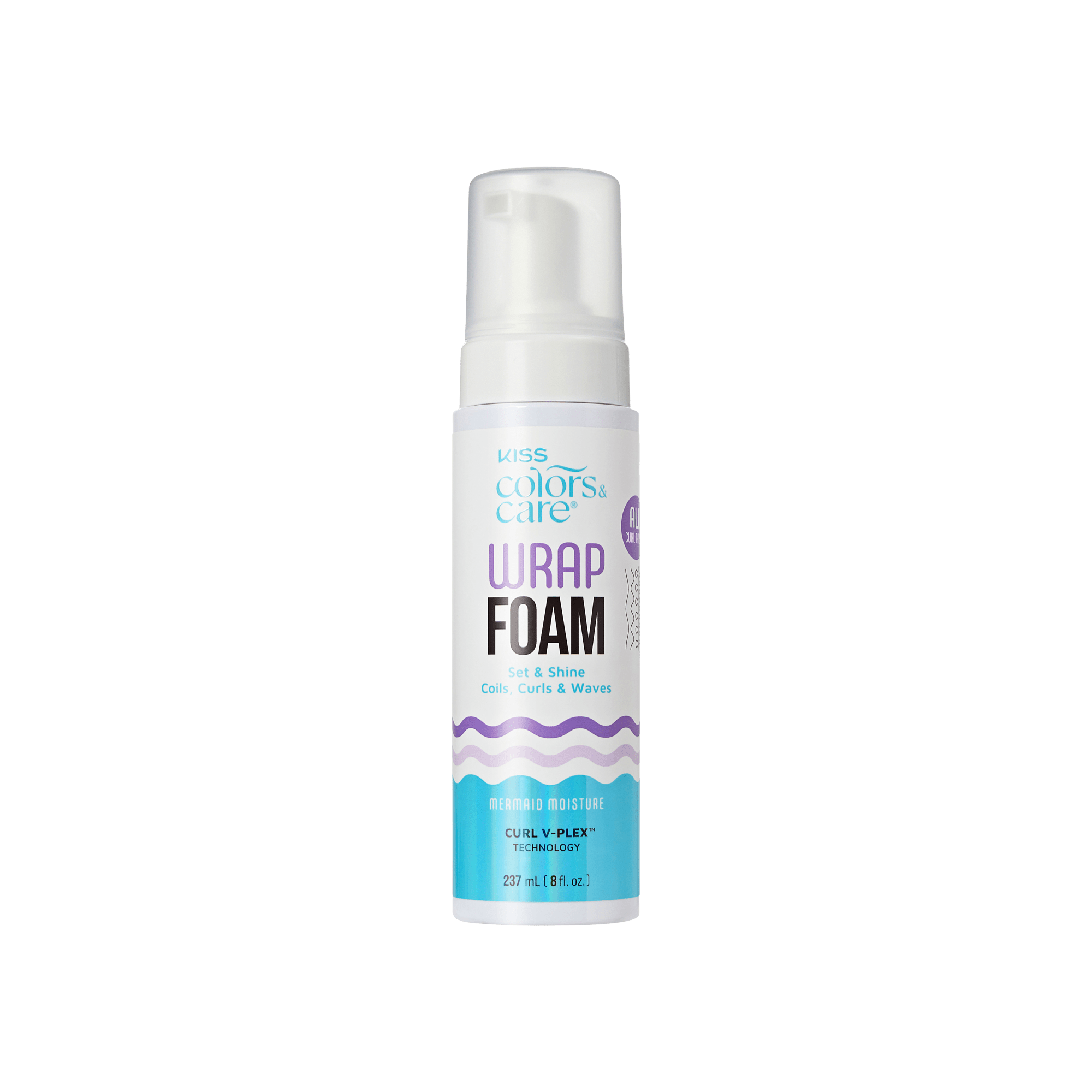 Kiss Colors &amp; Care Wrap Foam Hair Mousse, Set &amp; Shine - 8 fl oz