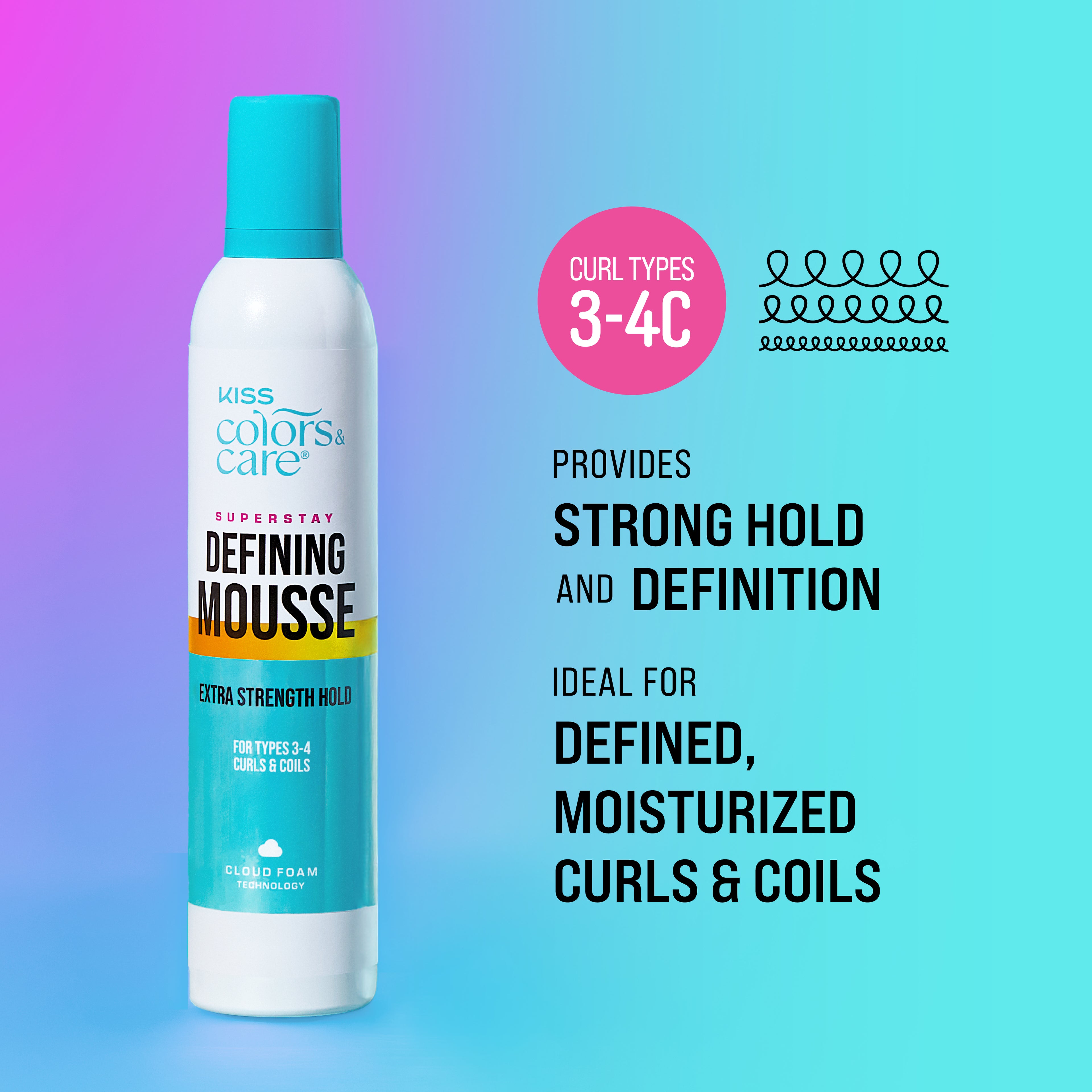 Kiss Colors &amp; Care Superstay Defining Mousse - Extra Strength Hold