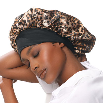 KISS Colors &amp; Care Silky Satin Double Wear Cap, XL, Leopard