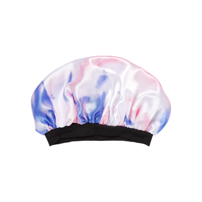 KISS Colors &amp; Care Kids Satin Wide Band Bonnet - Tie Dye Pink Purple