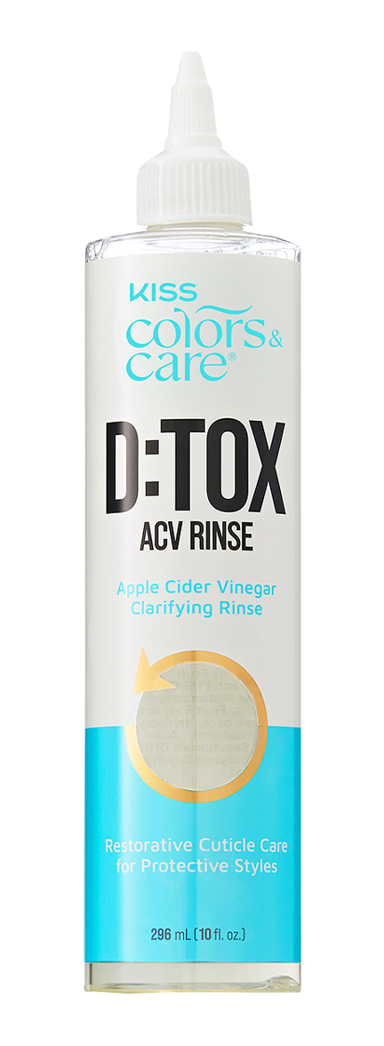 Kiss Colors & Care D:TOX ACV Rinse bottle on a white background