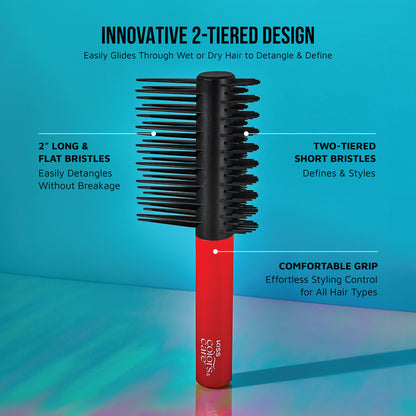 KISS Colors &amp; Care Detangle Boss Glide &amp; Define 2-in-1 Brush