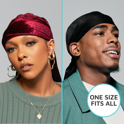 KISS Colors &amp; Care Power Wave Velvet Luxe Durag - Black