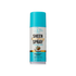 A single aerosol can of Kiss Colors & Care Sheen Nourishing Spray with a turquoise cap and white label, centered on a plain white background.
