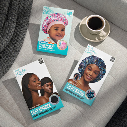 KISS Colors &amp; Care Silky Spandex Braid/Loc Cap, Super Jumbo – Black