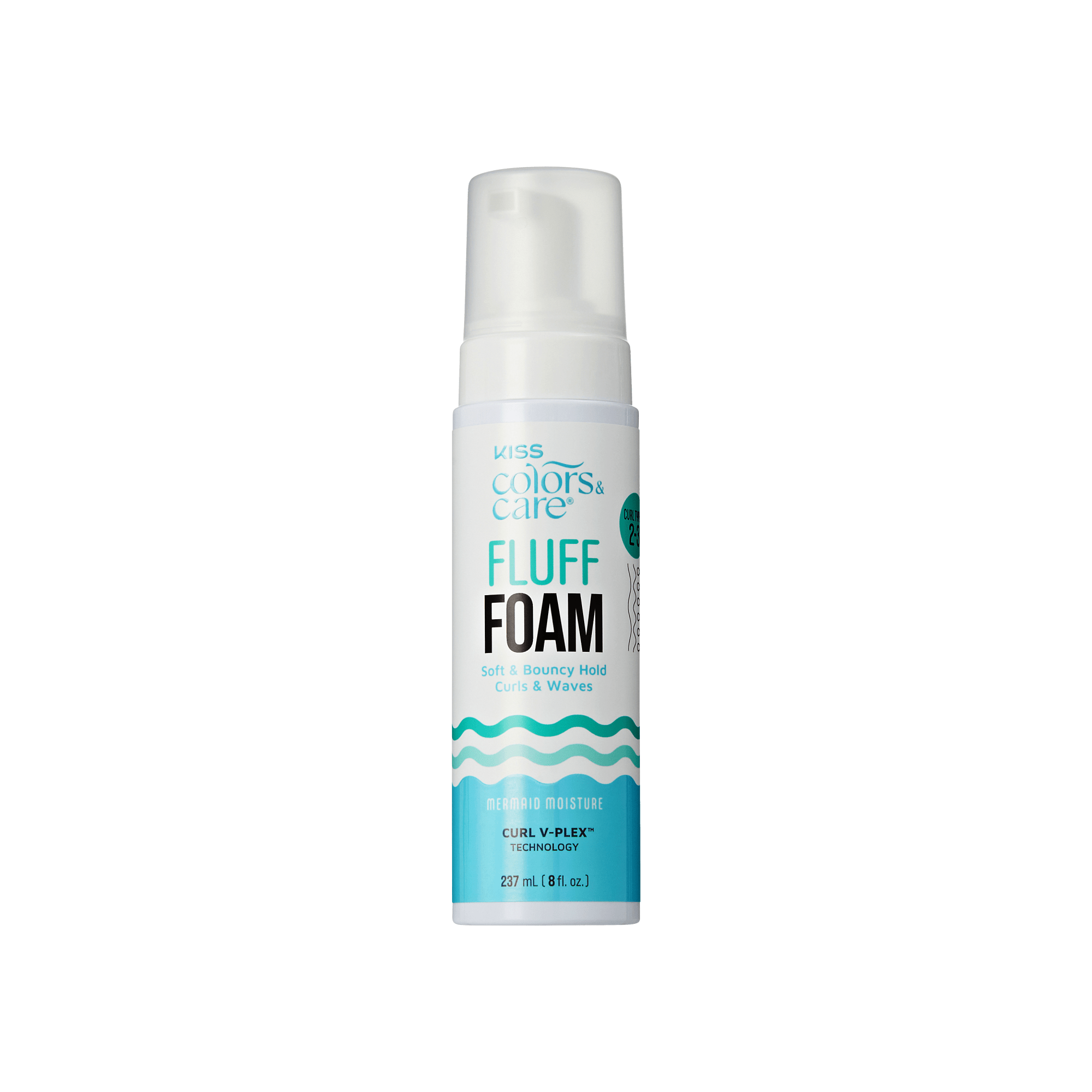 Kiss Colors &amp; Care Fluff Foam Hair Mousse, Soft &amp; Bouncy Hold - 8 fl oz