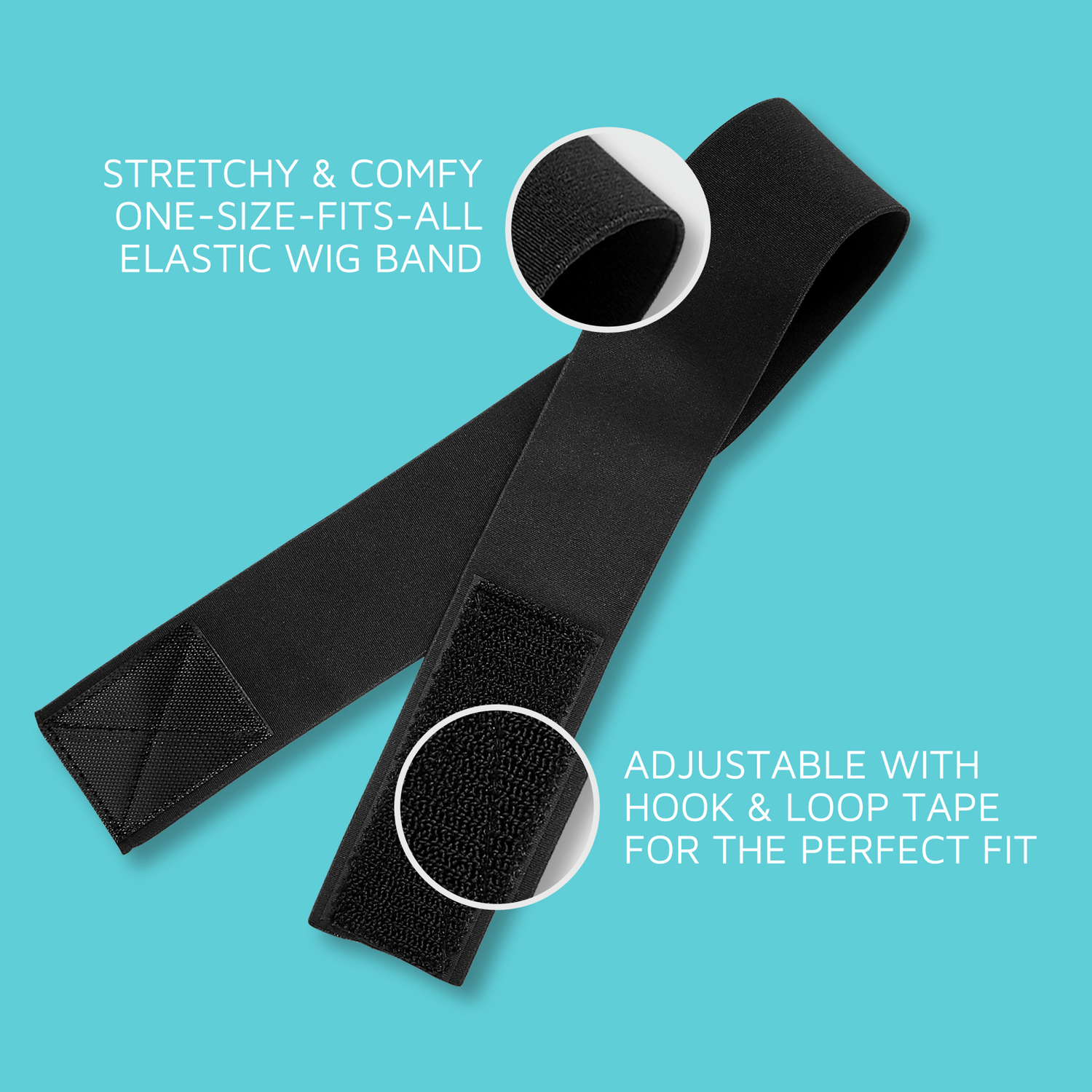 Kiss Colors &amp; Care Perfect Melt Elastic Band - Black, 1-1/8"