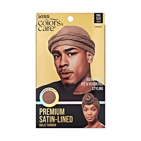 KISS Colors &amp; Care Premium Satin-Lined Halo Turban, Taupe