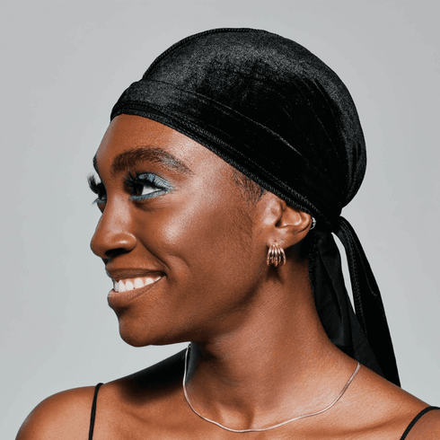 KISS Colors & Care Power Wave Velvet Luxe Durag - Black