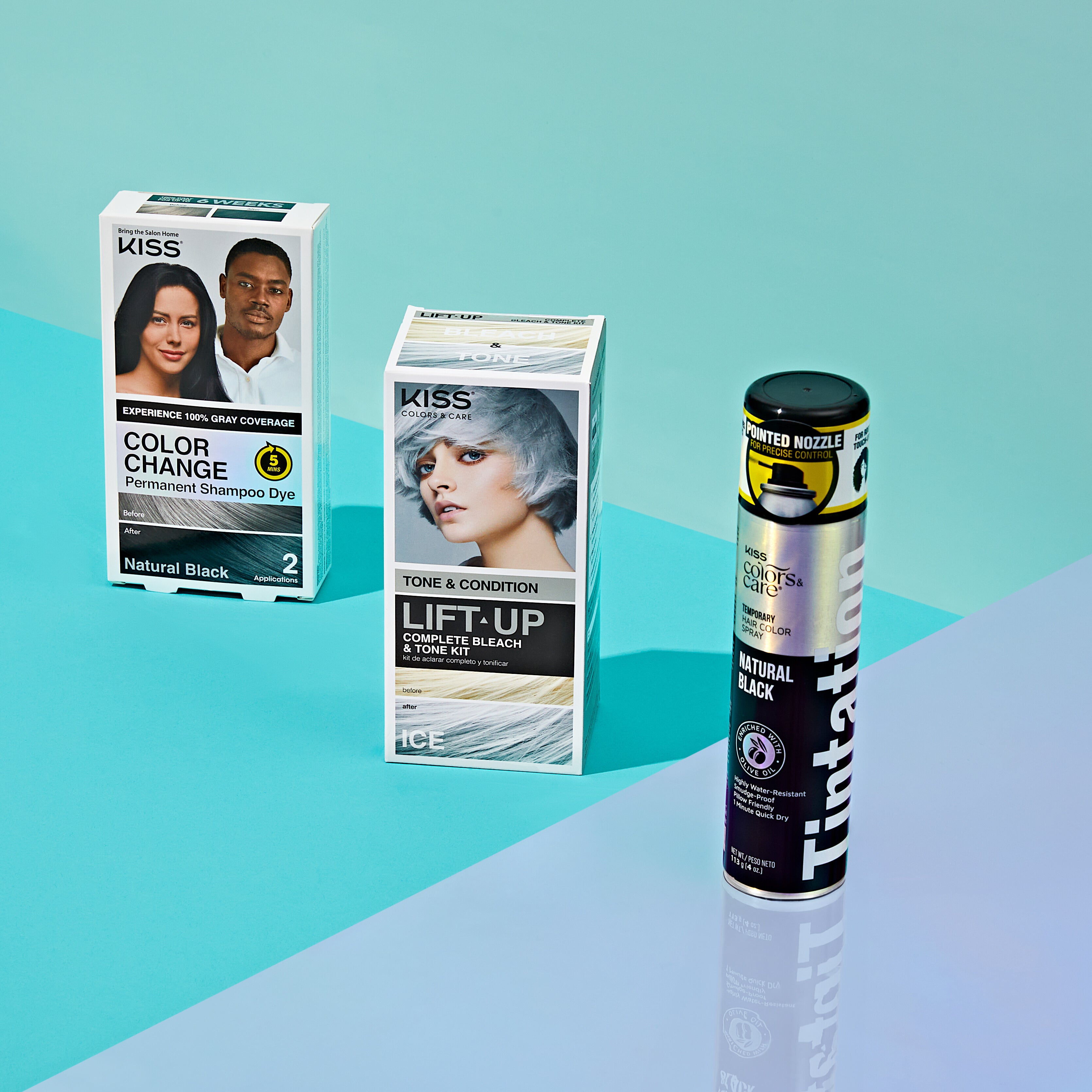 Kiss Colors & Care Lift Up Complete Bleach & Tone Kit - Ice