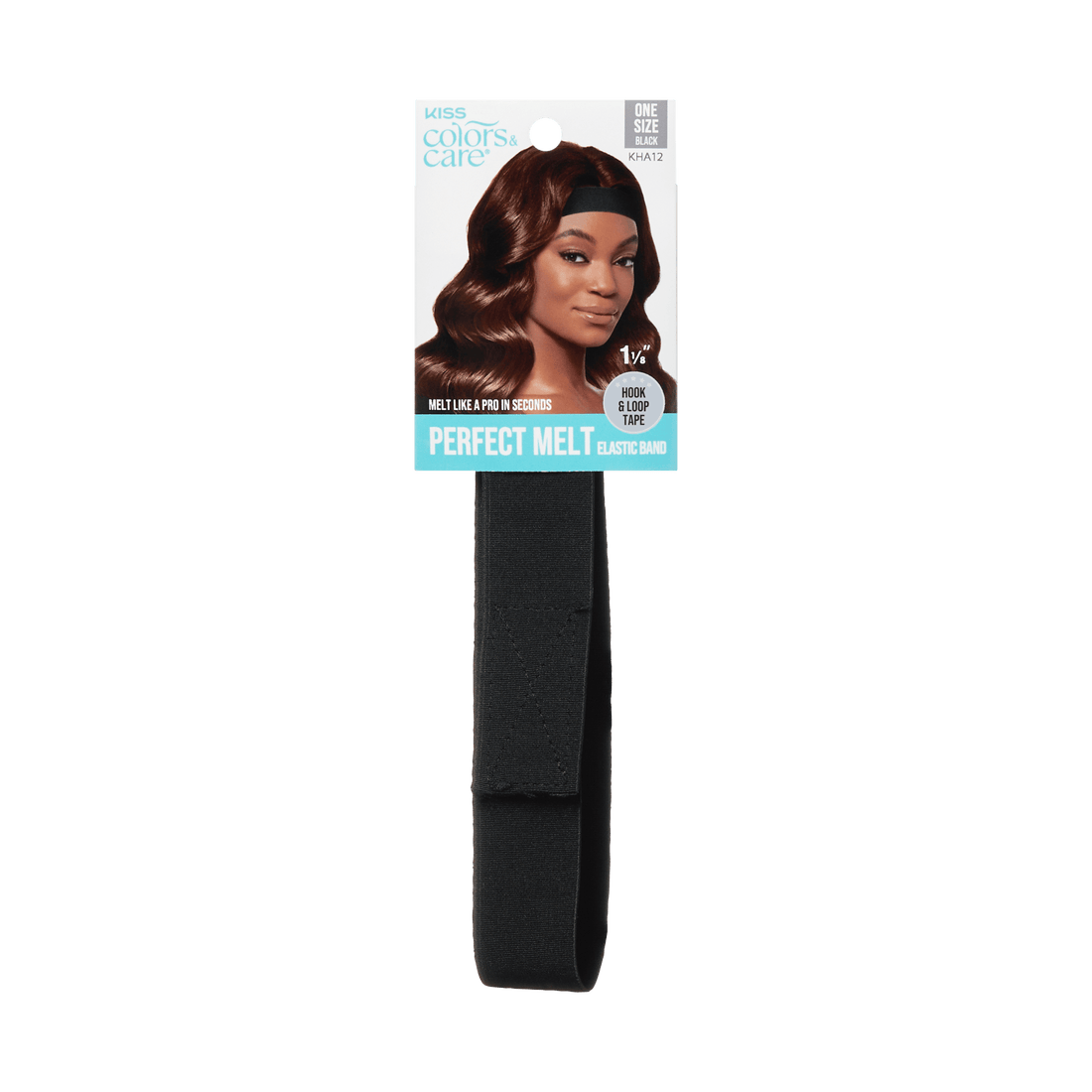 Kiss Colors &amp; Care Perfect Melt Elastic Band - Black, 1-1/8"