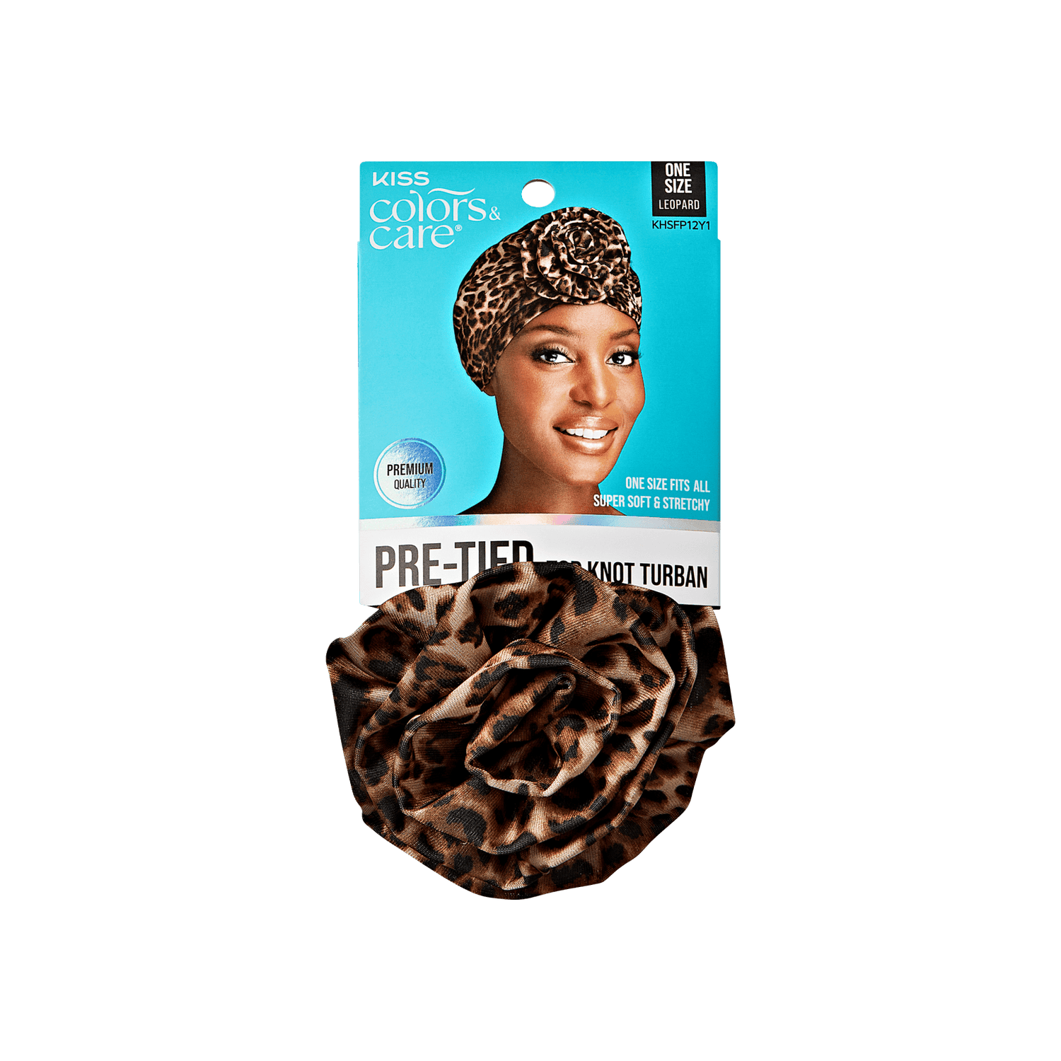Kiss Colors &amp; Care Pre-Tied Top Knot Turban - Leopard