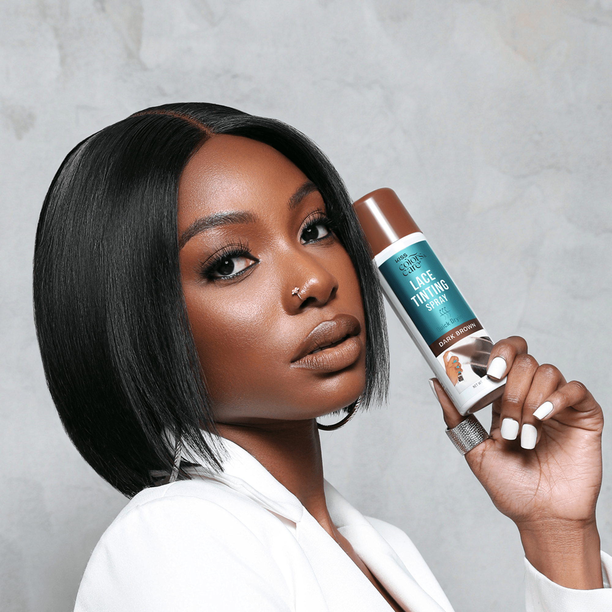 Kiss Colors &amp; Care Lace Tinting Spray - Dark Brown