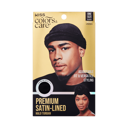 KISS Colors &amp; Care Premium Satin-Lined Halo Turban,  Black
