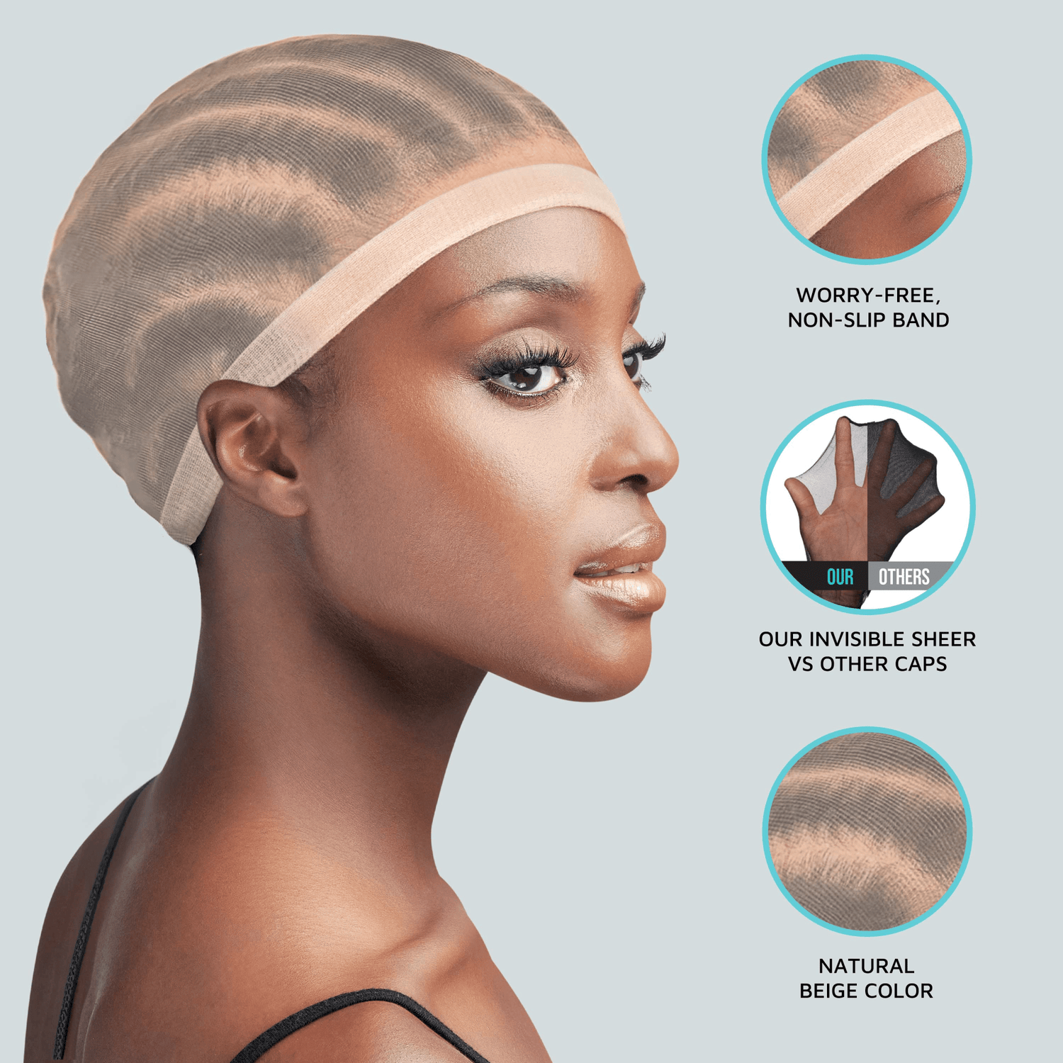 KISS Colors &amp; Care HD Invisible Stocking Wig Cap - Beige