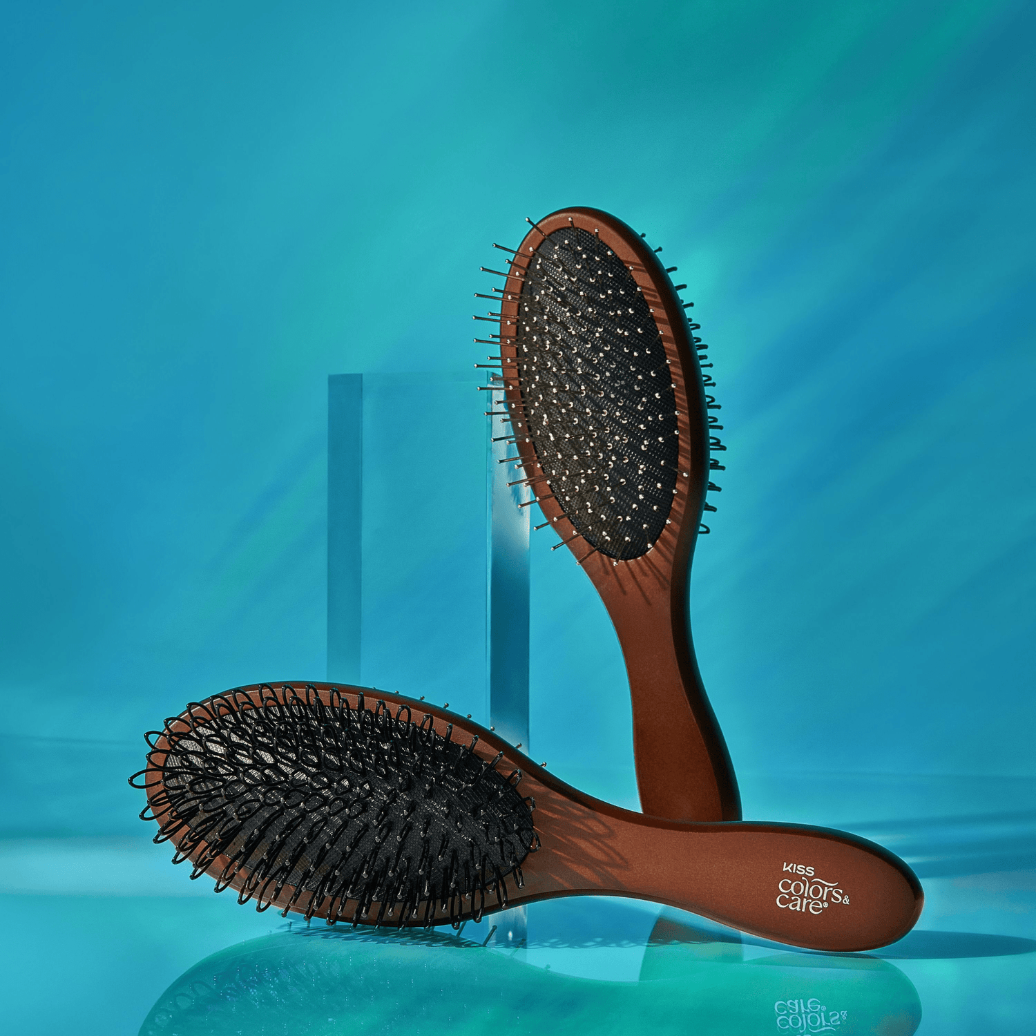 Kiss Colors &amp; Care Dual-Sided 2-in-1 Wooden Wig Brush