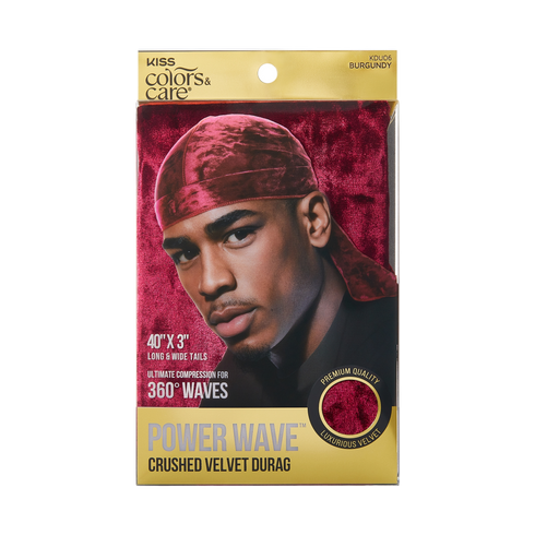 KISS Colors &amp; Care Power Wave Velvet Luxe Durag, Burgundy